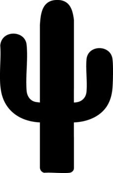 Bold flat icon of a cactus in a simple design on a white background vector