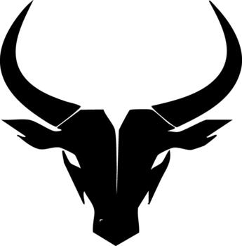Bull head flat icon isolated on white background for design projects and branding vector