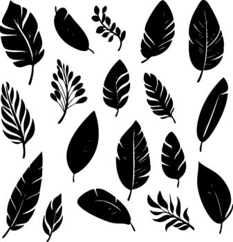 colección de plano hoja íconos en negro en un blanco antecedentes para diseño utilizar vector