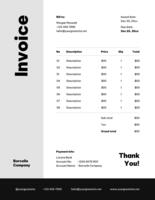 minimalist generic monochrome invoice template
