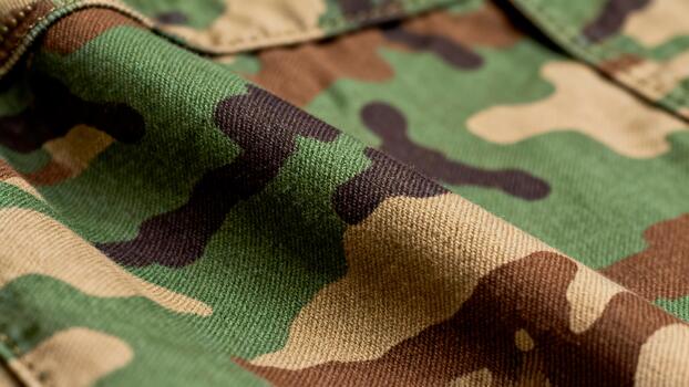 Camouflage Military Uniform Fabric Texture Close-up Pattern photo