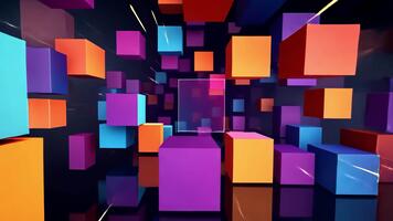 neón cubitos morphing resumen 3d bloques dinámica antecedentes video