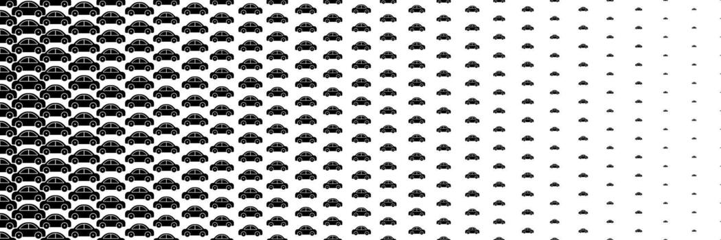 horizontal halftone of black car design for pattern and background. vector
