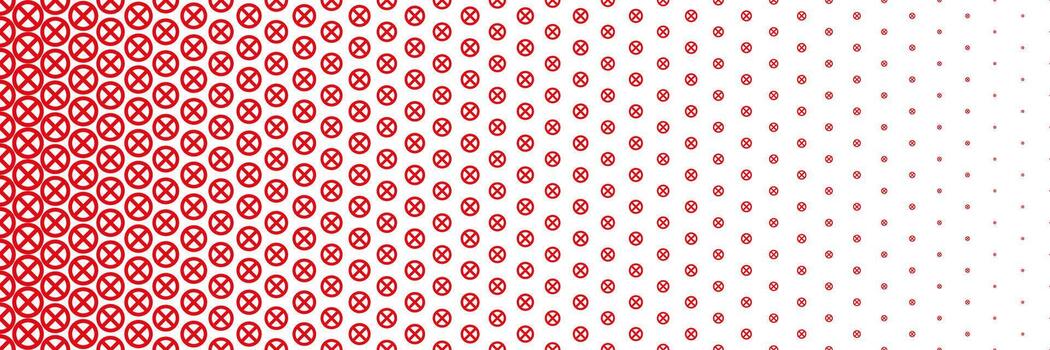 horizontal red crossed no entry sign design for pattern and background. vector