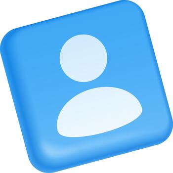 User profile avatar icon 3D rendering concept vector