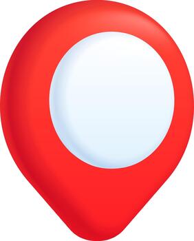 Red 3D map pin icon showing a location vector