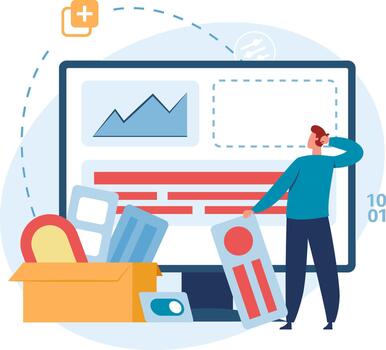 User building website layout with content blocks vector