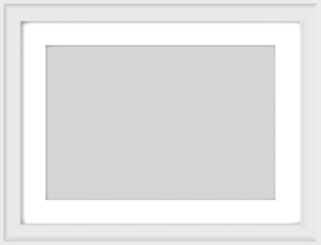 White picture frame displaying blank gray space vector