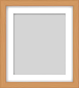 Wooden picture frame displaying empty space template vector