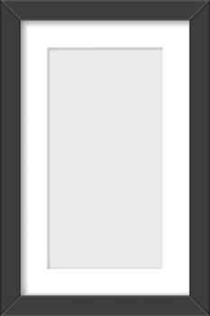 Blank picture frame with white mat displaying copy space vector