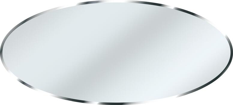 Silver oval button providing reflective blank design element vector