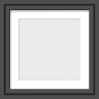 Empty picture frame with mat on gray background vector