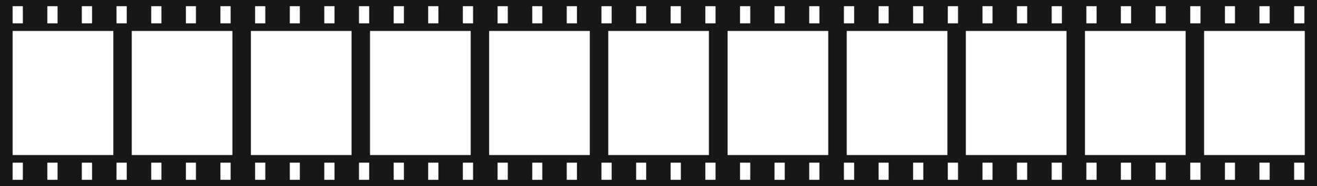 Film strip showing ten empty movie frames vector