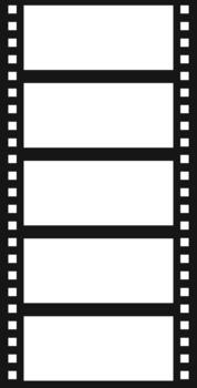Filmstrip template with multiple empty frames vector
