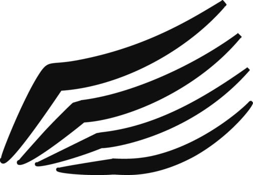 Black abstract wavy curved lines expanding vector