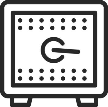 Safe box with combination lock protection icon vector