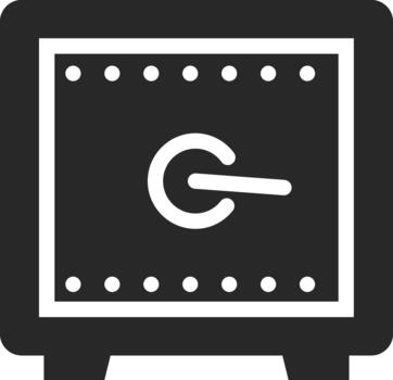 Security safe box with power button icon on dark background vector