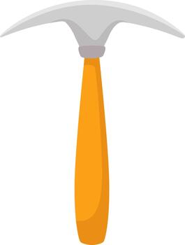 Pickaxe tool with orange handle for digging vector