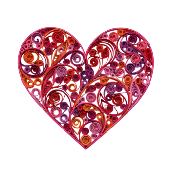 intrincado resumen corazón diseño con arremolinándose patrones aislado en transparente antecedentes png