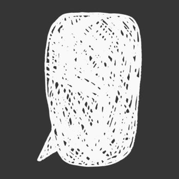 Crayon speech bubble outlined with doodle strokes. Text box chalkboard for messages and captions. Hand drawn childish style for fun layouts. vector