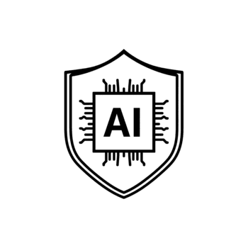 abstract vertegenwoordiging van kunstmatig intelligentie- binnen een beschermend schild embleem png