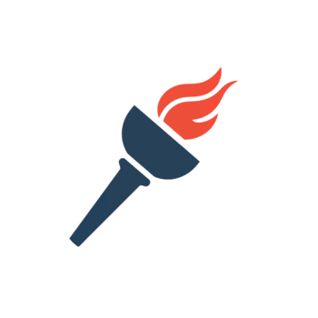 Emblematic representation of a stylized torch with dynamic flame on a clean field png