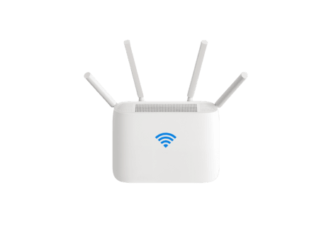 Wireless internet router modem casting signal for reliable home network and connection png