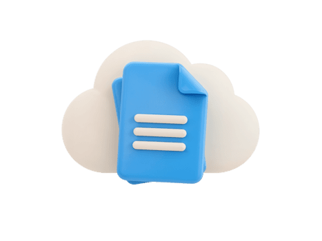 conceptual representación de nube almacenamiento con documento ilustración en aislado transparente antecedentes png