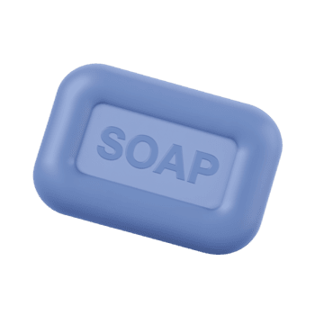 Elevated sanitation a shimmering rendering of a soap bar against a transparent background showing png