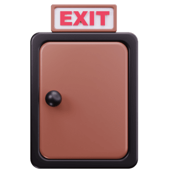 3d ícone emergência Saída porta placa png
