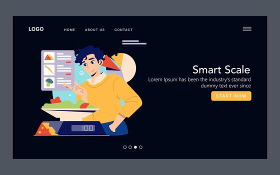 Person Adjusting Smart Scale on App Interface Design vector