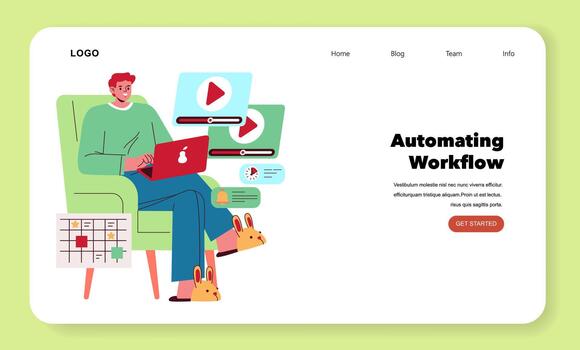 persona utilizando ordenador portátil para flujo de trabajo automatización vector