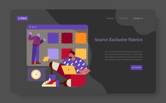 Fabric Sourcing Web Design with Creative Collaboration vector