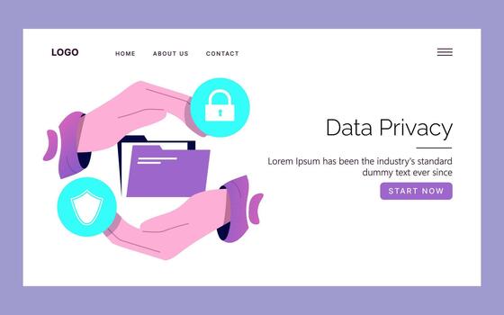 datos intimidad ilustración con seguro íconos vector