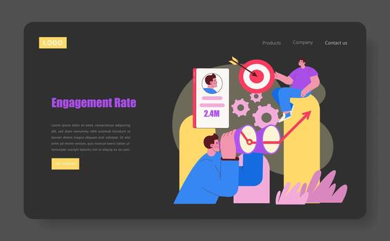 Analyzing Engagement with Target and Graph in Illustration vector