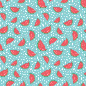 sandía sin costura modelo con rebanadas y puntos vector