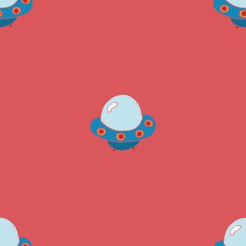 rojo antecedentes con astronave motivo vector