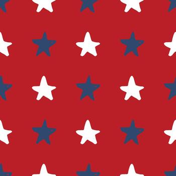 A red and white stars pattern on a red background vector