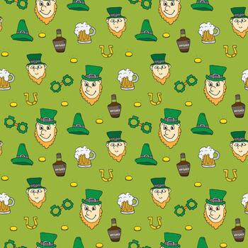 sin costura modelo con duendes, Bigote, y barba vector