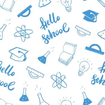 Hola colegio sin costura modelo en blanco antecedentes vector