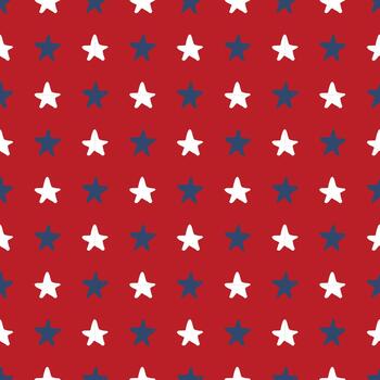 A red and blue stars pattern on red with clean layout vector