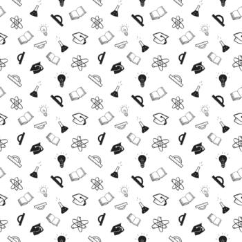 Black-and-white pattern with abstract objects vector