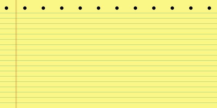 Legal Yellow Paper Notebook with Red Lines and Holes Background vector