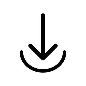 Professional download arrow sign created for UI designers needing clear functional symbols in digital projects vector