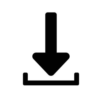 Clean flat download symbol perfect for UI elements, web applications, data transfer buttons, and menus vector