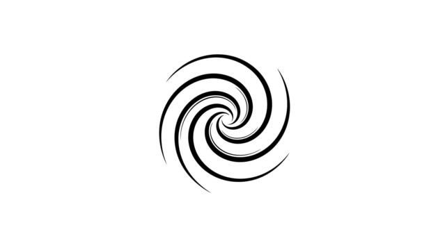A simple black and white spiral design with a vortex pattern vector