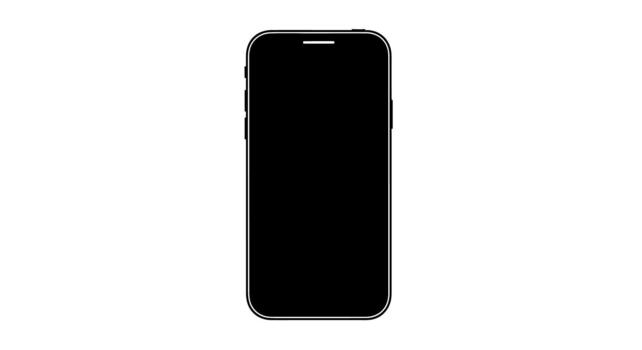 Isolated black smartphone device on a white background on transparent background vector