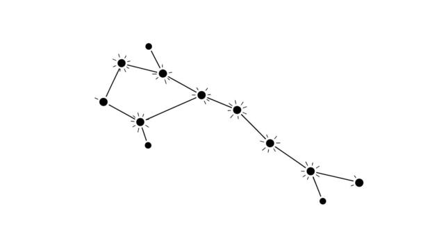 Illustration of a constellation with connected dots and lines vector