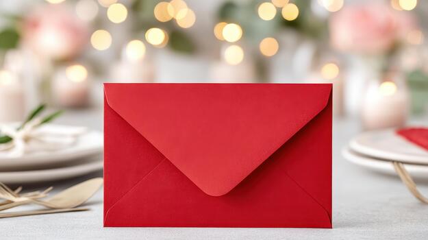 Vibrant red envelope symbolizes joy of Chinese New Year, inviting warmth and celebration. This festive item adds touch of elegance to any gathering, enhancing atmosphere photo