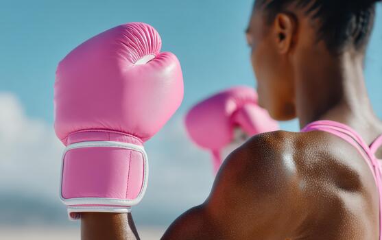 Empower your fitness journey with boxing as dynamic exercise that promotes wellness and strength. This captures essence of determination and vitality in vibrant setting photo